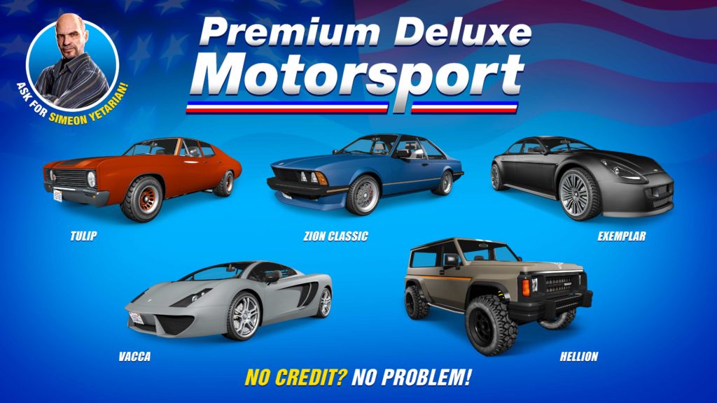 GTAO Premium Deluxe Motorsport Showroom: New Vehicle Selections